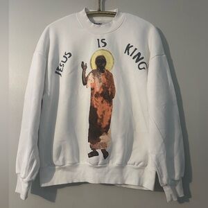 Jesus Is King Graphic Sweatshirt White Quality Medium Kanye West inspired
